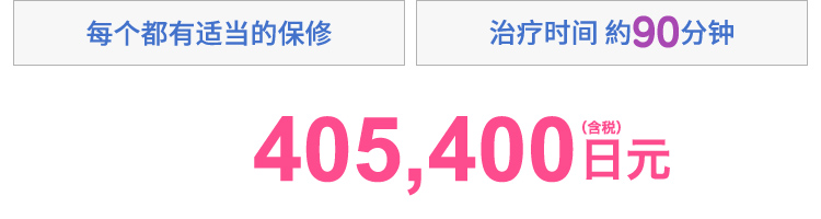 プランに応じた保証付き　施術時間90分　405,400円(税込)