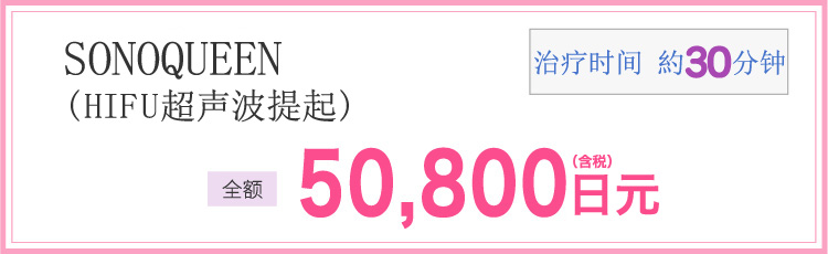 ソノクイーン　施術時間　約30分　50,800円(税込)